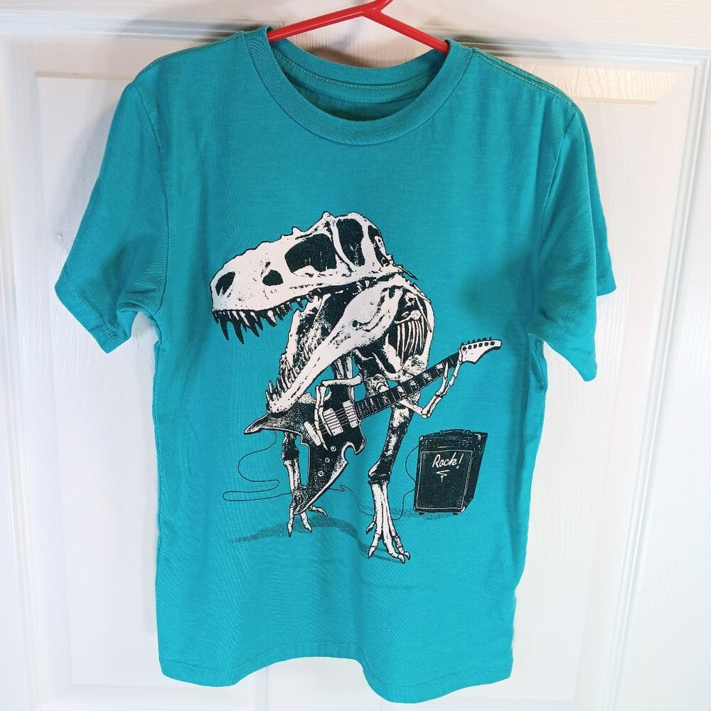 NWOT Children's Place Boys Dinosaur Graphic Tee Size S Turquoise White Kids